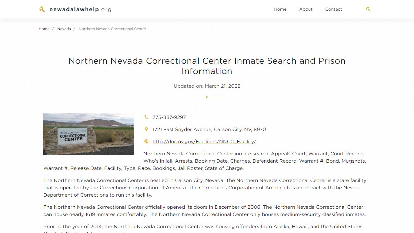 Northern Nevada Correctional Center Inmate Search ...