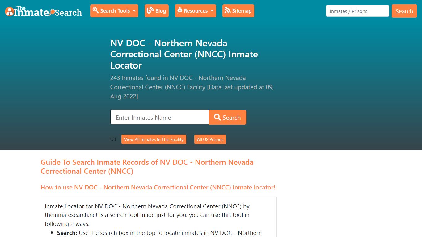 NV DOC - Northern Nevada Correctional Center (NNCC) Inmate ...